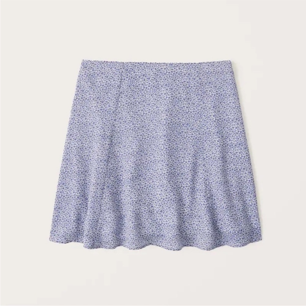 abercrombie & fitch cottagecore ditsy flirty mini skirt blue floral size L